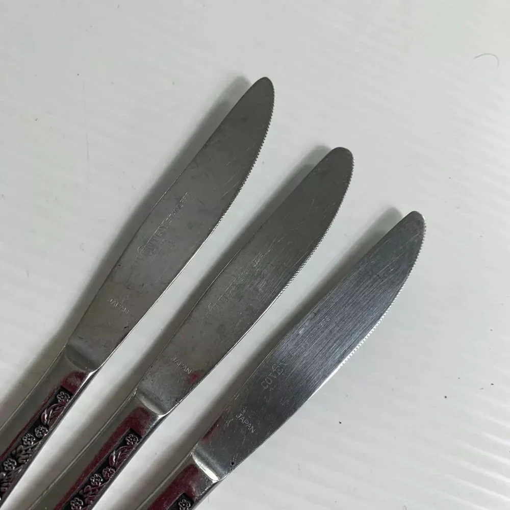 Vintage Coventry Bouquet Stainless Steel Lot of 3 Knives Flatware Japan